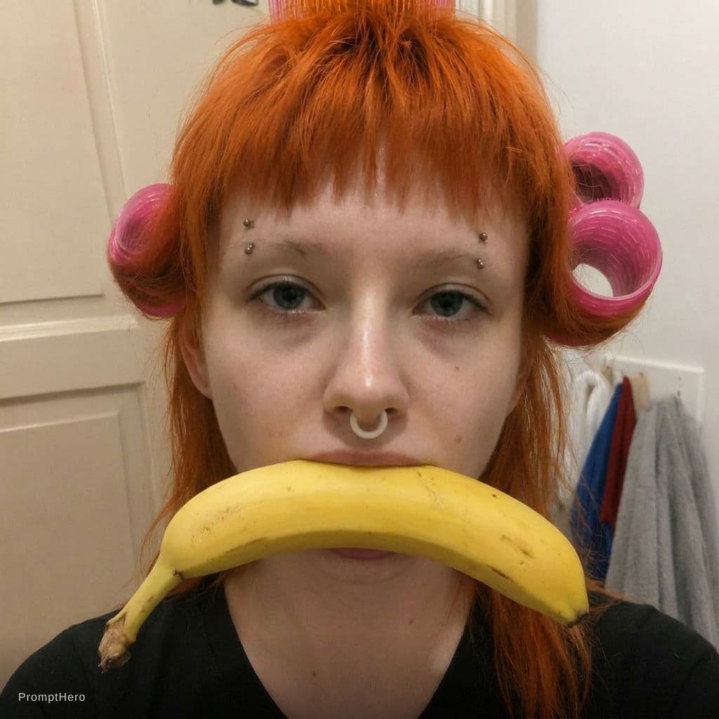 AI generated: Half huge banan in my mouth
