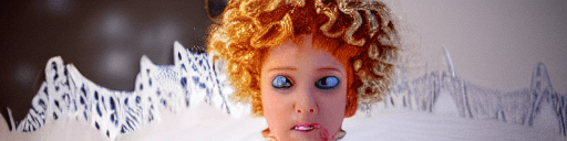 AI generated: DEbody portrait photograph of a petite woman, short skirt, curly orange hair ((highly detailed skin,...