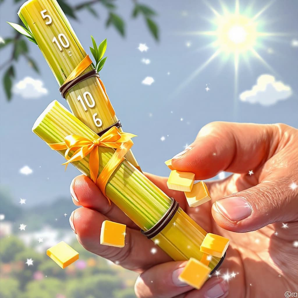 AI generated: There is a kind of bamboo stick with numbers on it. It is made of bamboo slices and is about 40 cent...