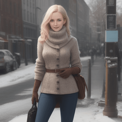 AI generated: A young beautiful (freckle:0.85) Irish woman, natural beauty, with Cashmere turtleneck sweater, Wool...