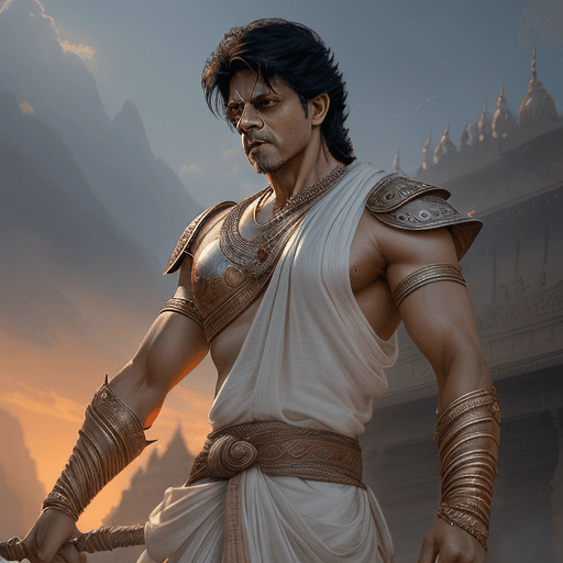 AI generated: ultra detailed beautiful painting professional portrait of Shahrukh Khan in the image of the Bahubal...