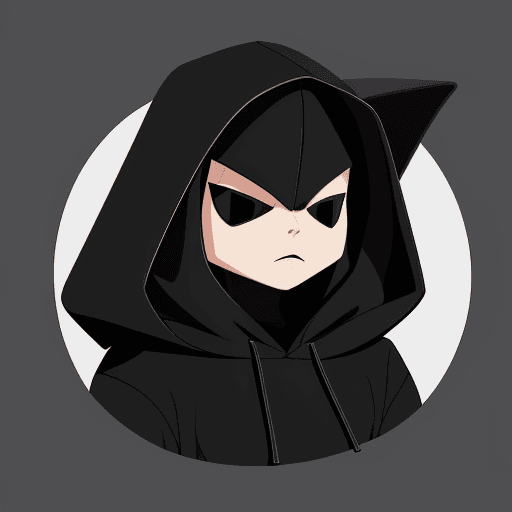 AI generated: A character wearing black hoodie, simple, vector, flat design, 