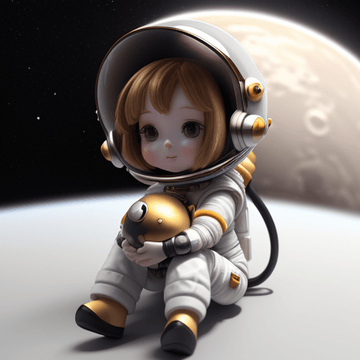 AI generated: Toy with a little doll with a helmet, cute 3d render, cute detailed digital art, female explorer min...