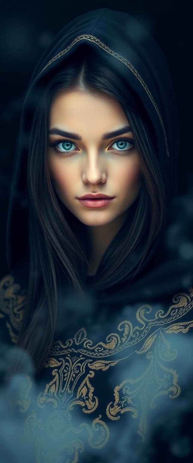 AI generated: "Epic, modern, future-themed full-body portrait photograph depicting a slender Irish supermodel, ear...