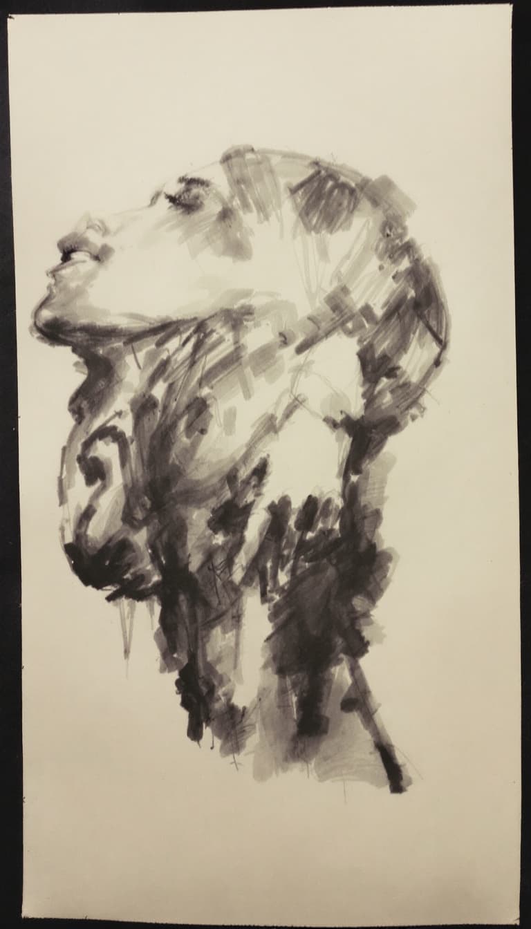 AI generated: person, charcoal sketch
