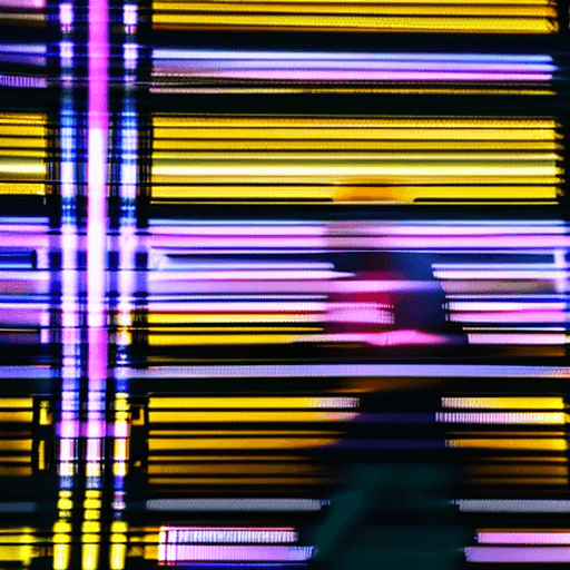 AI generated: a girl in a purple top in a neon city, in the style of chinapunk, iconic album covers, soft-focus po...