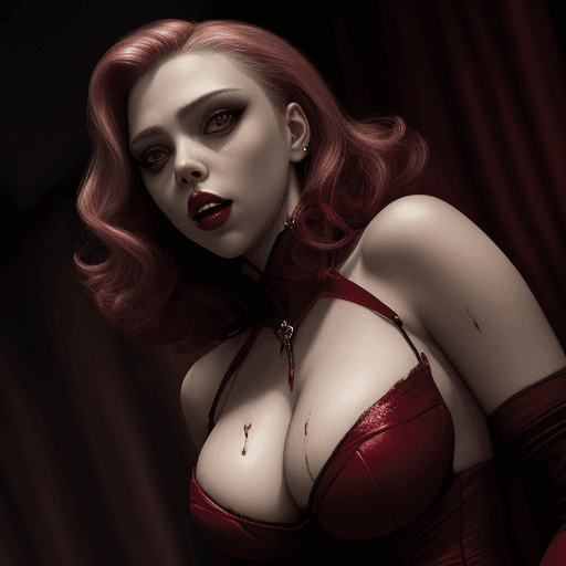 AI generated: Scarlett johannson as sexy vampire