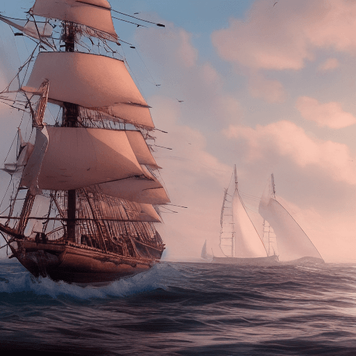 AI generated: Photo of a ultra realistic sailing ship, dramatic light, pale sunrise, cinematic lighting, battered,...
