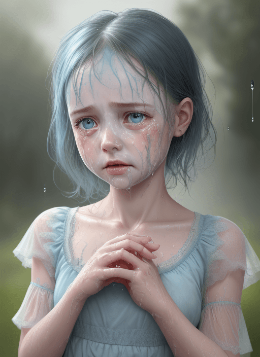 AI generated: A cute girl in a light blue lace dress, in the style of hyperrealism and photorealism, UHD image, so...