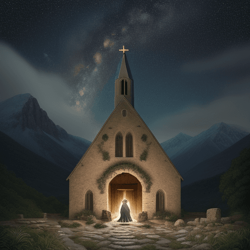 AI generated: Design of an illustrated advertising poster, about the birth of Jesus in a stable, surrounded by a s...