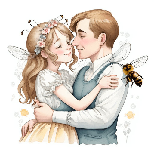 AI generated: /imagine Design a cute family of bees in watercolor style hugging each other in the style of whimsic...