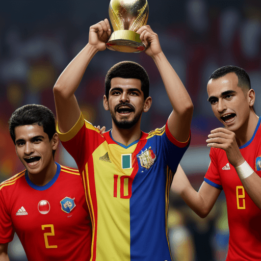 AI generated: Venezuela ganando la copa del mundo con equipo esqueleto