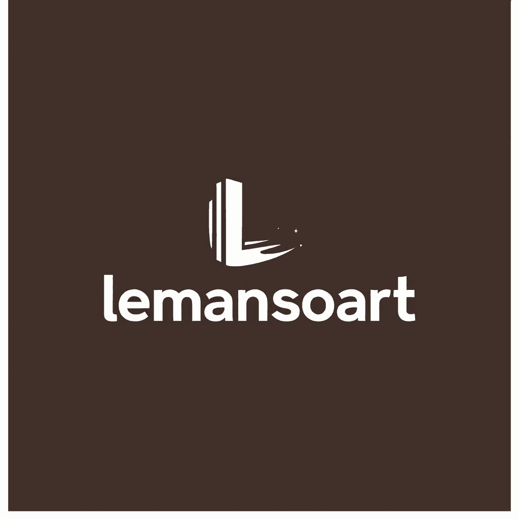 AI generated:  logo para “lemansoart” con un trazo fuente fina y moderna.y muy actual, con diseño exclusivo.  fond...