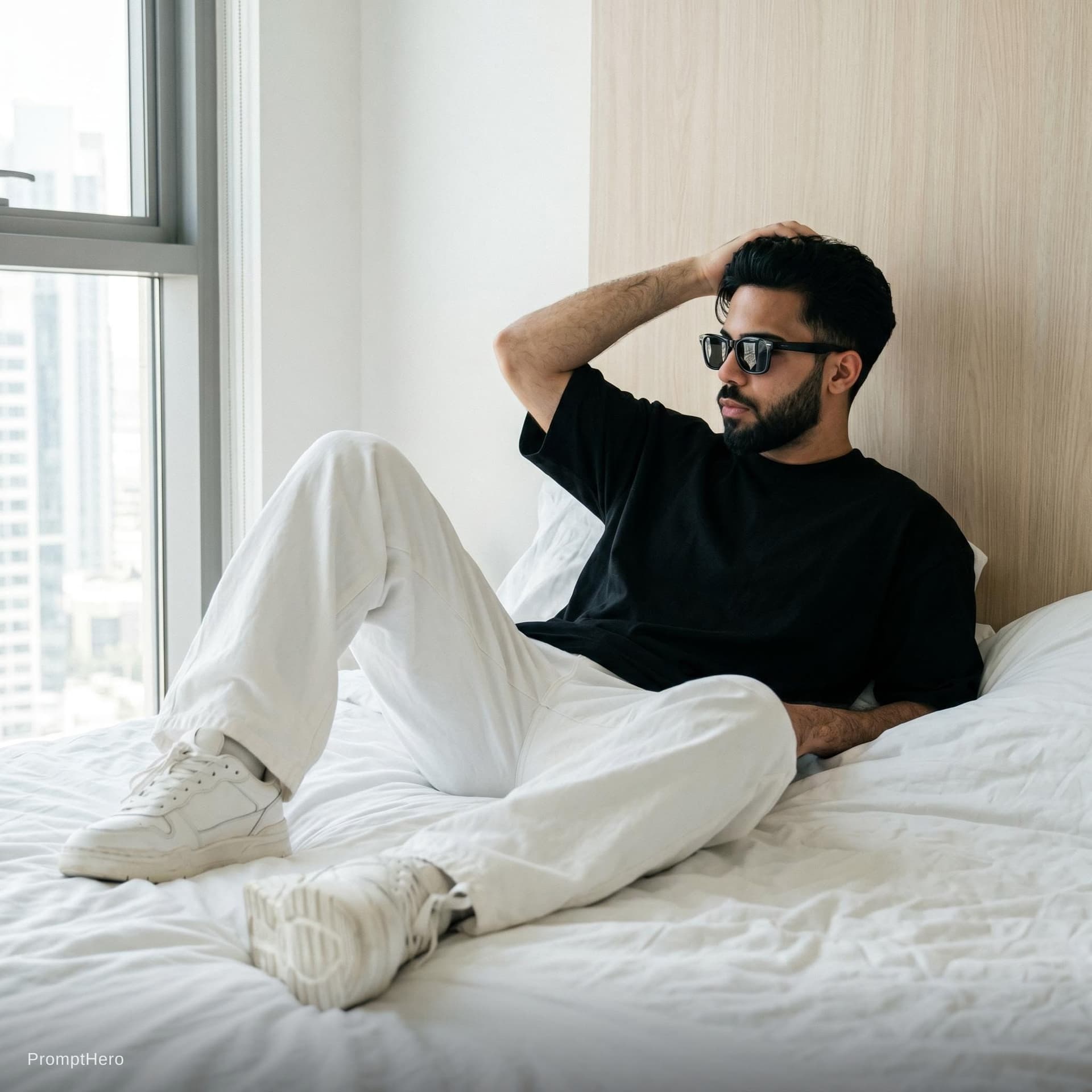 AI generated: a_Hyper ultra-realistic 8K cinematic portrait of a rugged a stylish young man with a lean, toned phy...