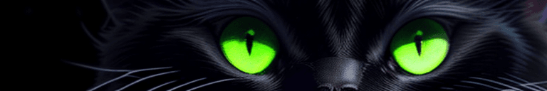 AI generated: steampunk black cat, green eyes, night, neon city, minimalist style, vibrant blue colors, UHD, HDR, ...