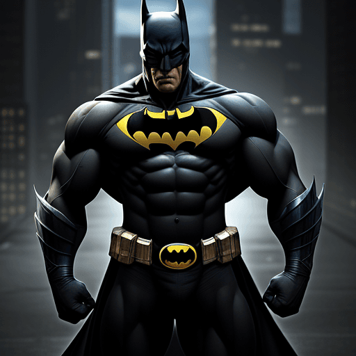 AI generated: Batman bodybuilder, 4 k, ulra hd 