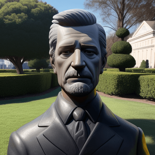 AI generated: the simpson's jebediah springfield statue but with chilean ex president sebastian piñera's head inst...