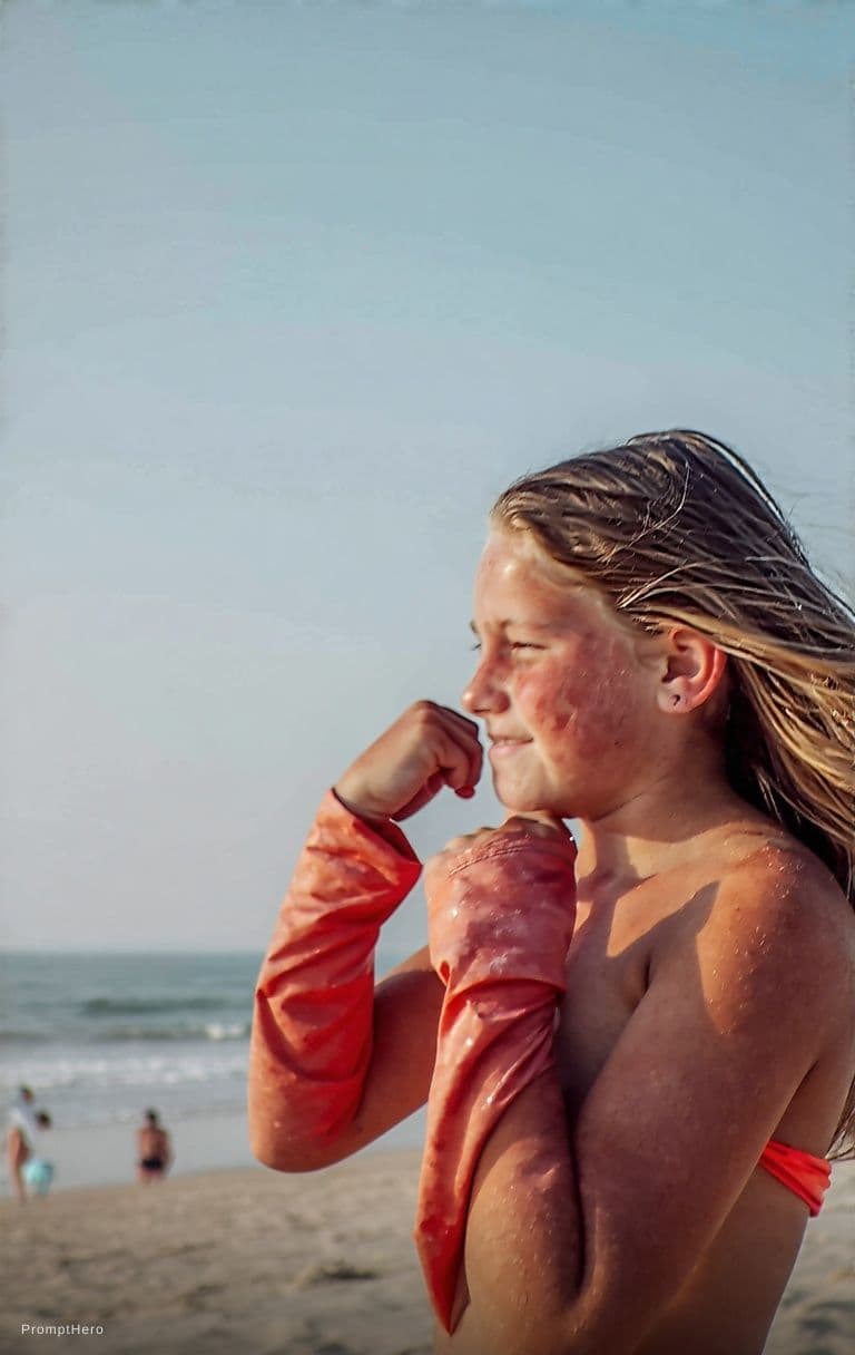 AI generated: This photo girl change dress in bikini 
