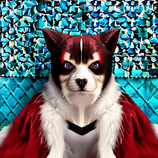 AI generated: full body portrait of loona hellhound, loonacroptop, loonashorts, slit pupils, white eyes, red scler...