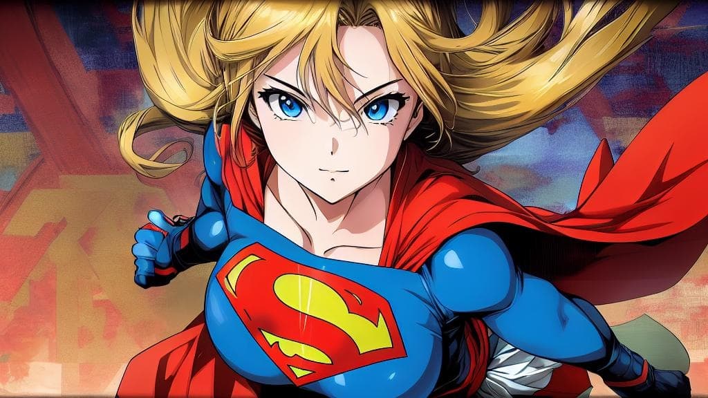AI generated: Beautiful Supergirl with perfect athletic body and perfect face