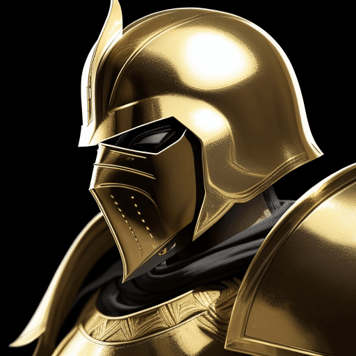 AI generated: spartan warrior, gold armour, no face, black background, epic, 8k, realistic, --ar 2:3