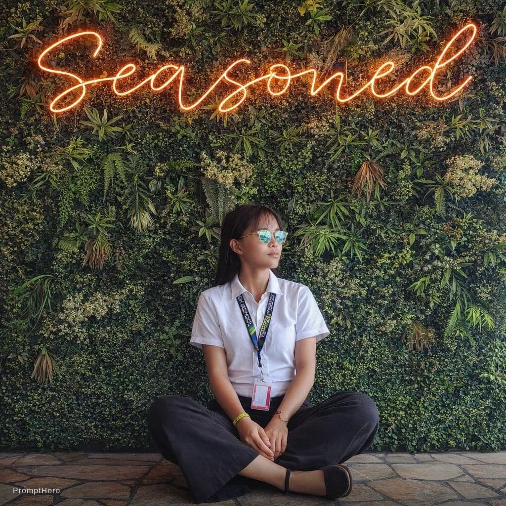 AI generated: Ibahin mo yung sit dapat sa sahig na ka upo gawin mong aesthetic sit taganggalin mo yung upuan pero ...