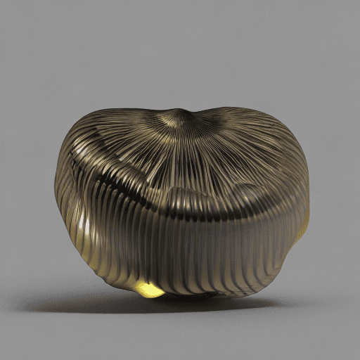 AI generated: 3d glass shell with biomorphic forms and inner wiring, in the style of vray tracing, translucent dar...