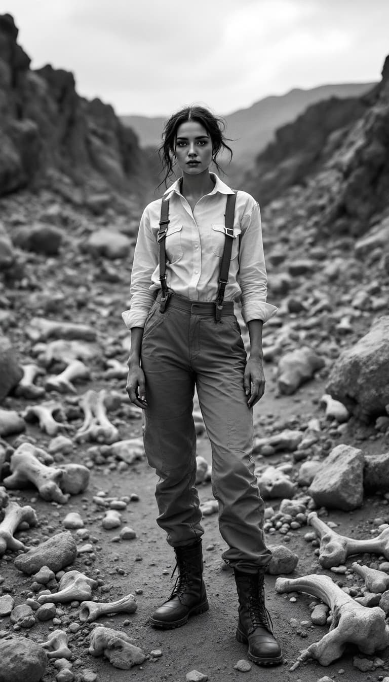 AI generated: (8) A conceptual photography piece, influenced by the stark black and white compositions of Ansel Ad...