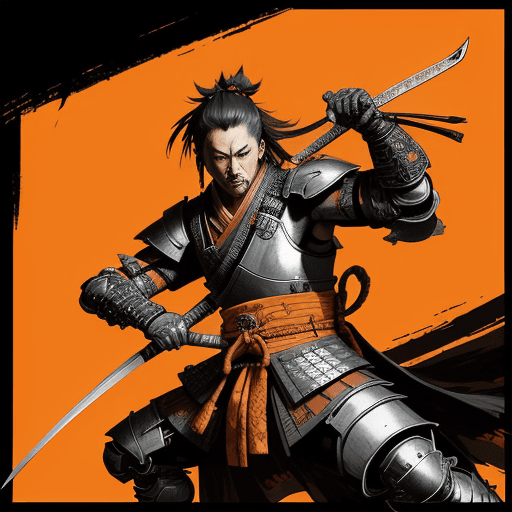 AI generated: Samurai in full armor, concept art in the style of Yoji Shinkawa and Dominik Mayer with vibrant colo...
