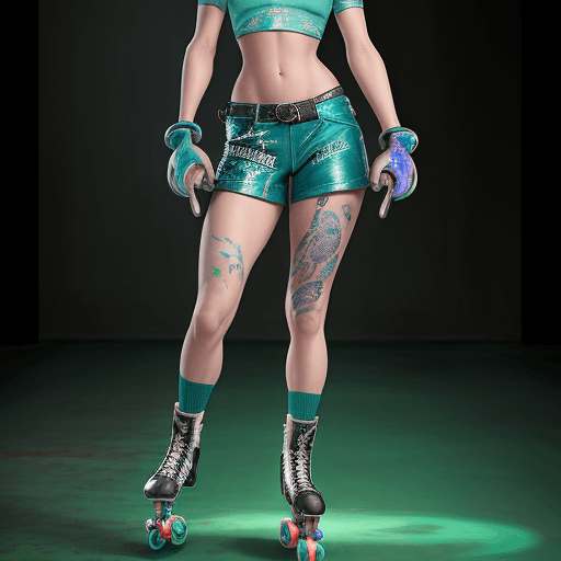 AI generated:  a stunning realistic photograph full body of a beautiful women blonde crew cut 20 year old woman, w...