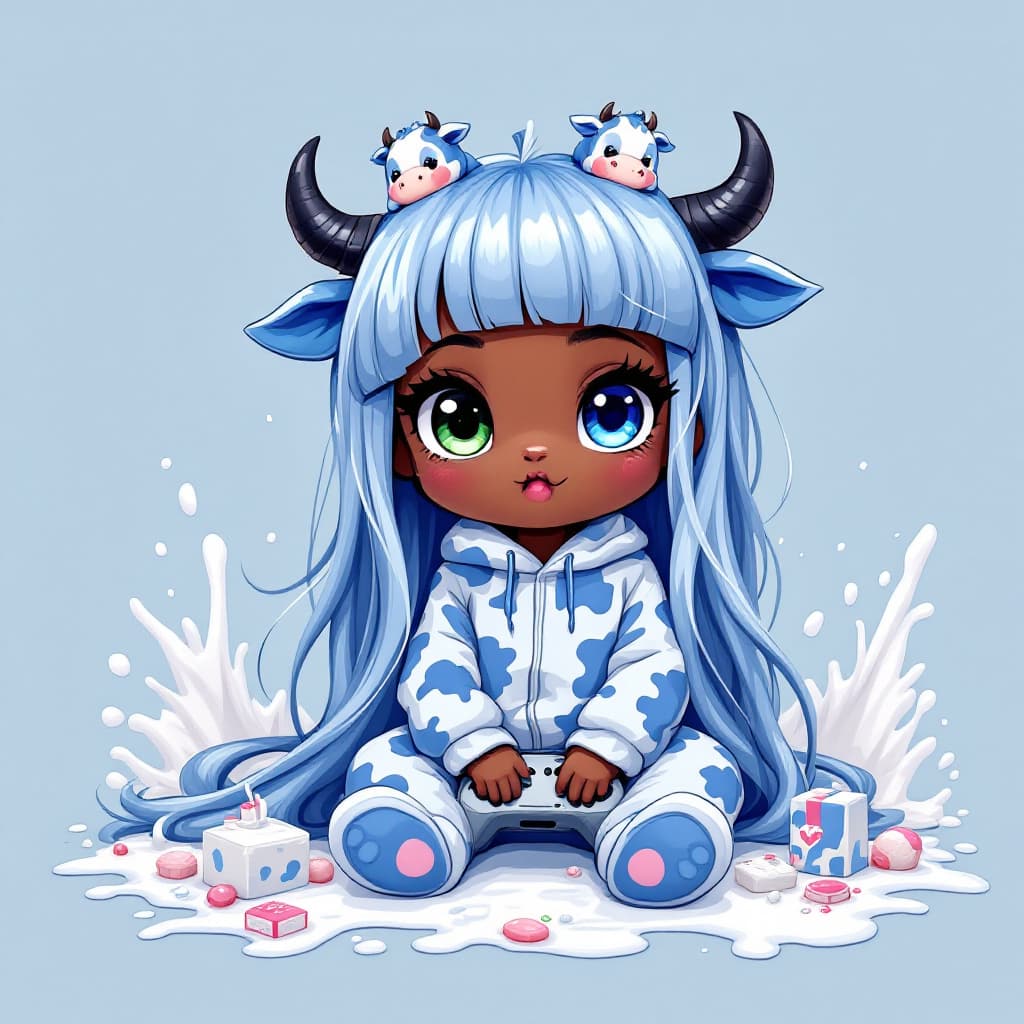 AI generated: best quality,Tgrey blue theme,outline,
(chibi:1.2),(absurdly long hair,gradient hair:1.2), mini blue...