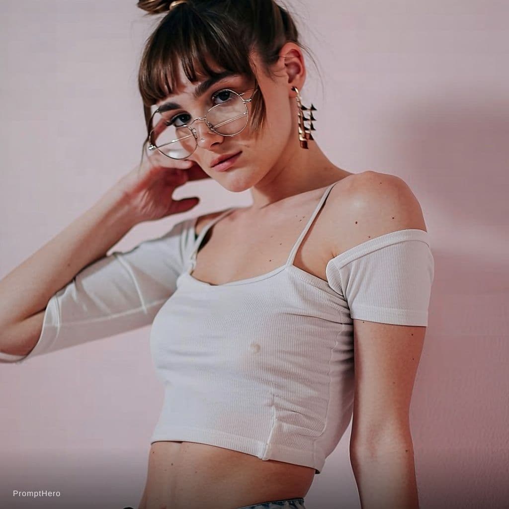 AI generated: no bra