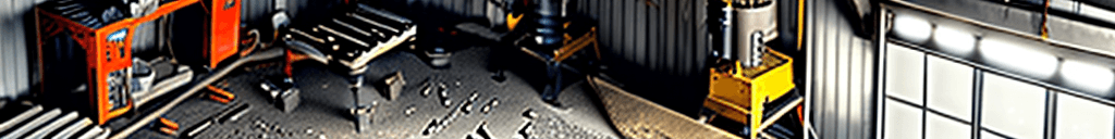 AI generated: A hydraulic press pressing into itself taking up the entire picture in a messy garage