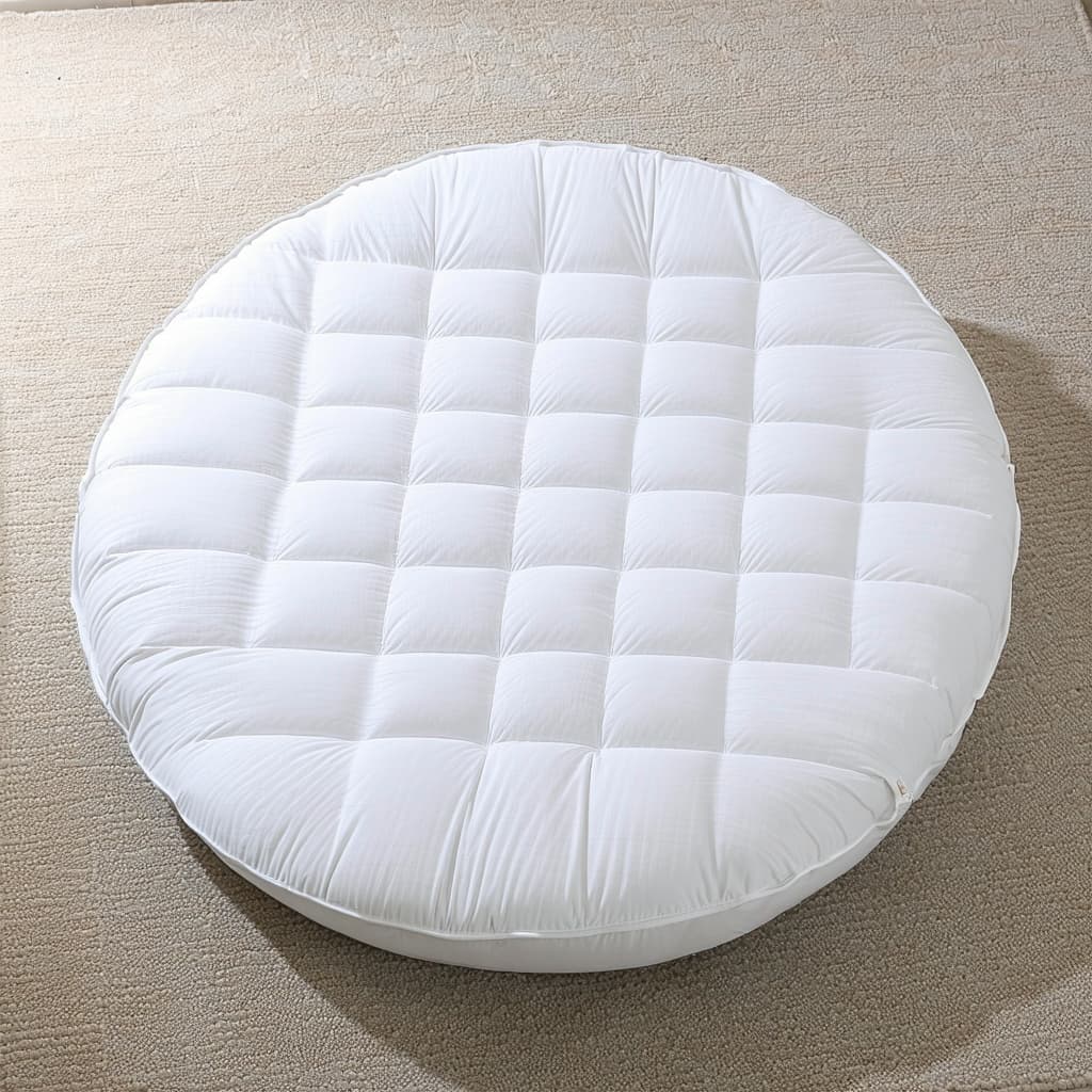 AI generated: 
take a photo in which a rectangular circular mattress is in view in which the mattress
