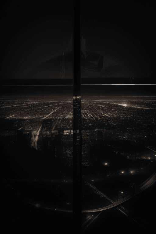 AI generated: night city, double exposure, professional photography