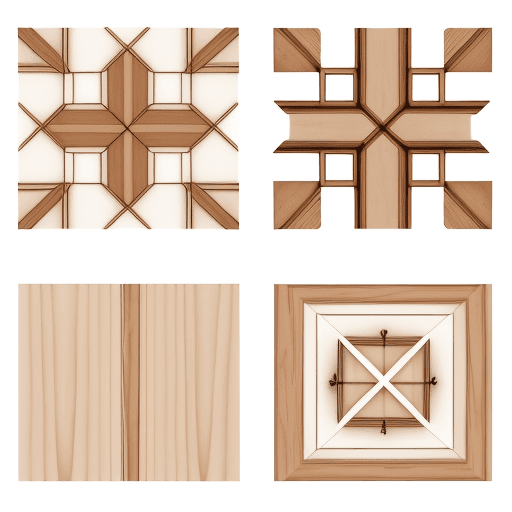 AI generated: a pattern for a technical product on the theme of woodworking on a white background