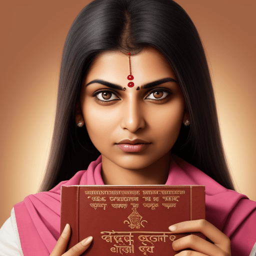 AI generated: female indian advocate
file in hands close confident 
detail face