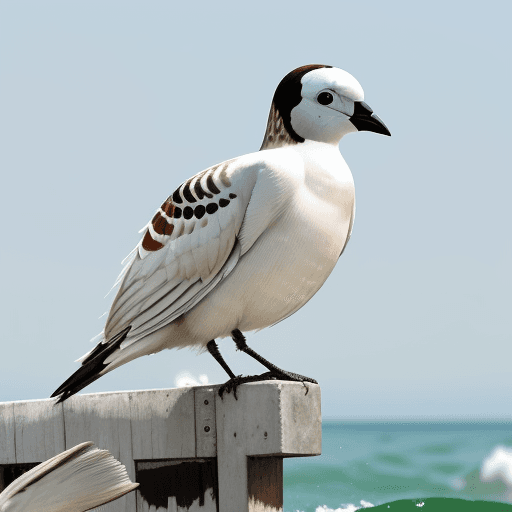 AI generated: pajaro blanco, ubicado en el medio del mar