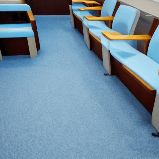 AI generated: Waiting room seats, simple, four single seats, seat surface and backrest filled with high-density sp...