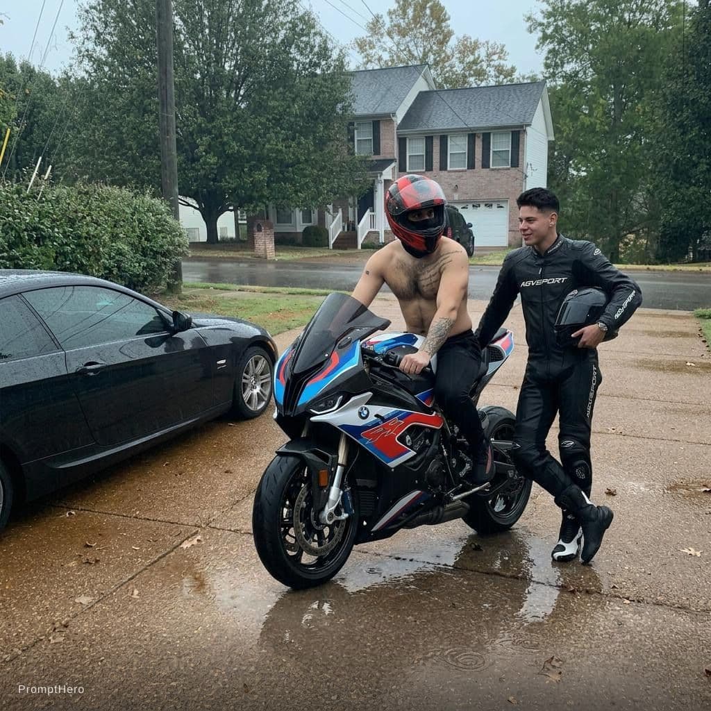 AI generated: Add me on the uploaded bike and merge me and my friend in one photo and generate us on the uploaded ...
