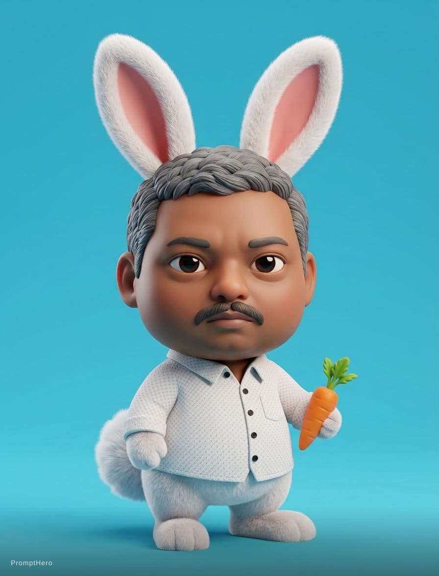 AI generated: cute, chibi, bunny, 3d --ar 4:7 --v 5.2