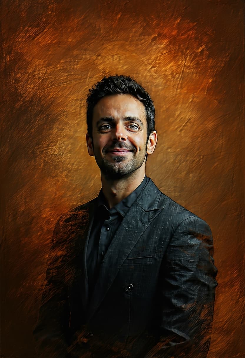 AI generated: Generate hyper realistic 9:16 studio-style collage featuring an adult man (facial match  to the uplo...