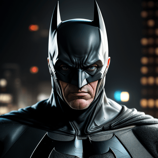 AI generated: bruce bayne as Batman, professional portrait, hyper realistic, ultra detailed photograph, captured w...