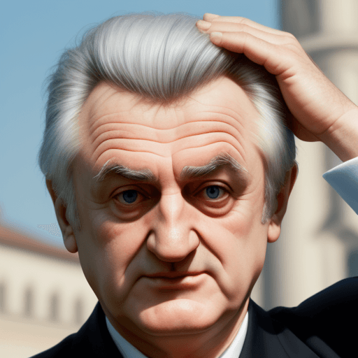 AI generated: Radovan Karadzic holding Alija Iztbegovic's head friendly pixar style close shot high definition 