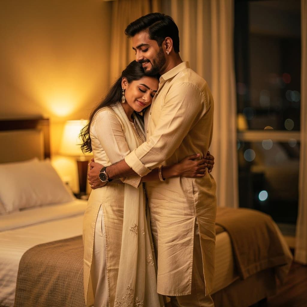 AI generated: Indian couple sex honeymoon night romance