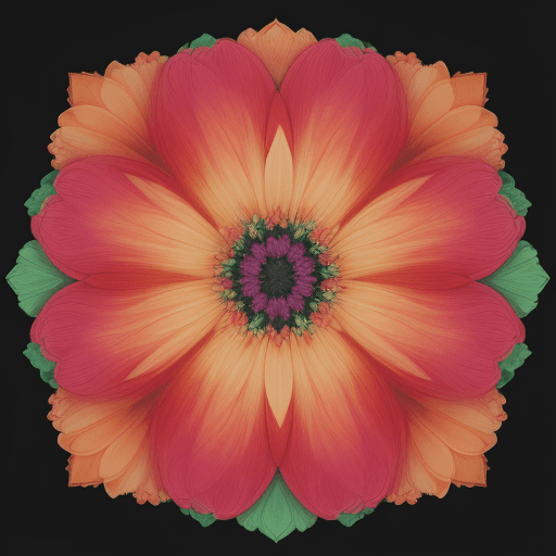 AI generated: a seamless floral art in vibrant colours 