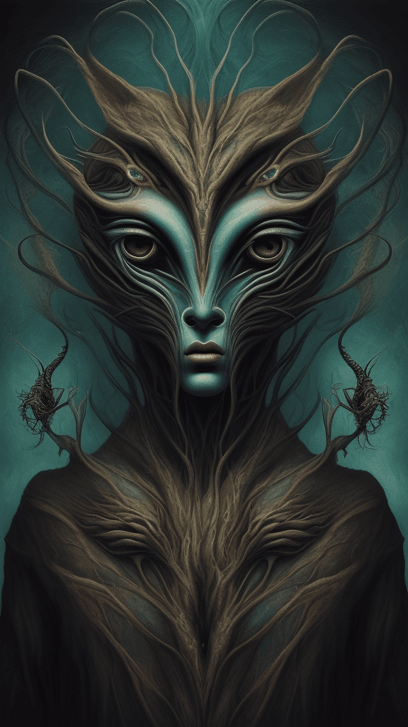 AI generated: surreal portrait surrealism art style
creature art in an expressionistic style surrealist performanc...