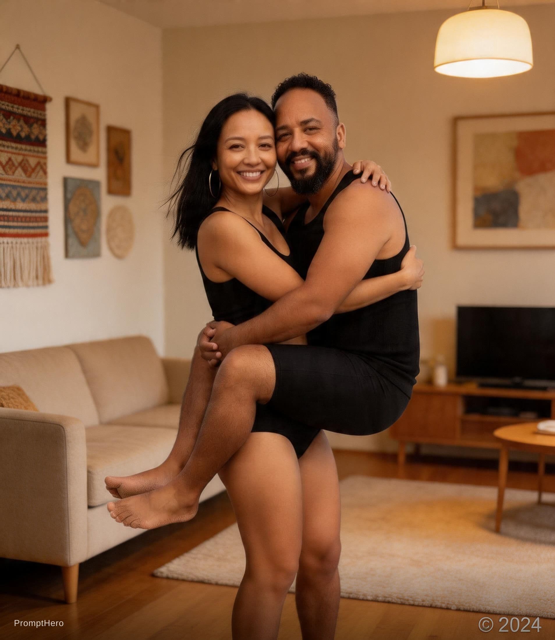 AI generated: My husband and I having intimacy in our bedroom at home in Makishi 