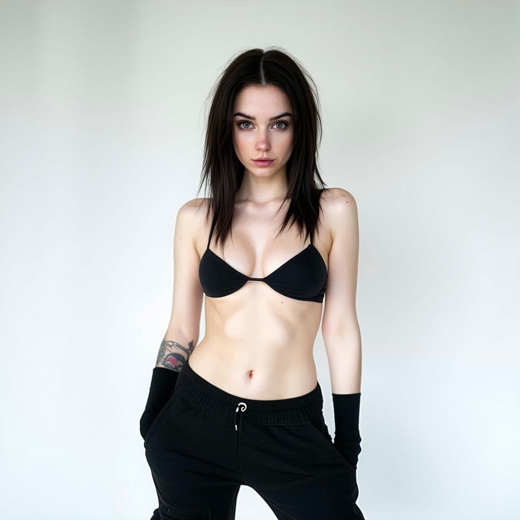 AI generated: Full body shot, seducing eyes looking at camera