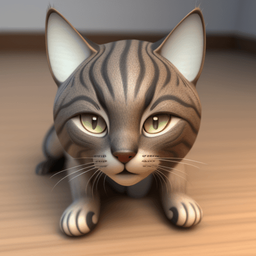 AI generated: gato sin pelo 3d